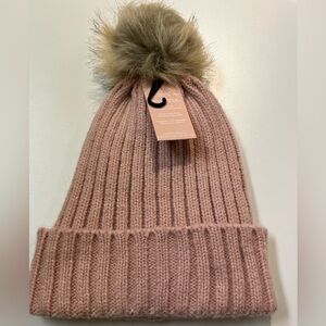 Buy 1 get 1 free, Woman Cozy Pink Knit Pom-Pom hat 
NWT stretchy fabric